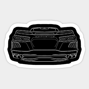 2020 Chevy Corvette Stingray C8 - rear stecnil, white Sticker